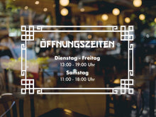 Laden Sie das Bild in den Galerie-Viewer, Aufkleber Öffnungszeiten Asia Restaurant mit Rahmen