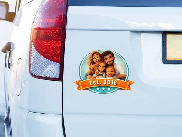Familien-Emblem – personalisierte Familien-Illustration