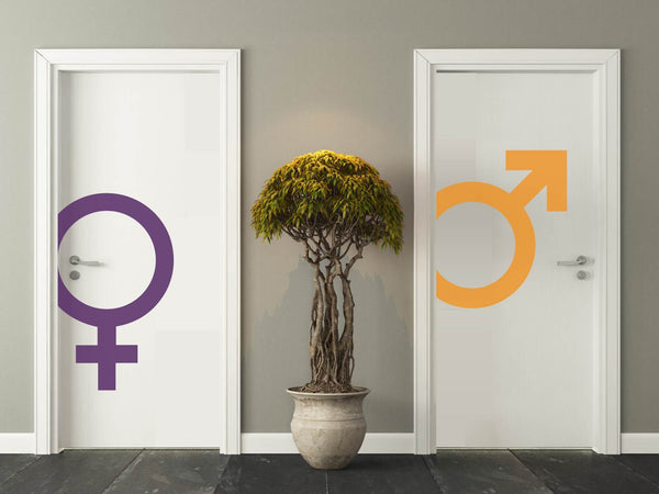 Aufkleber WC Symbol Mars Herren und Venus Frauen