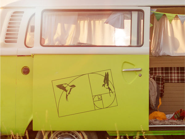 Wohnmobil Aufkleber Schwalben Goldener Schnitt