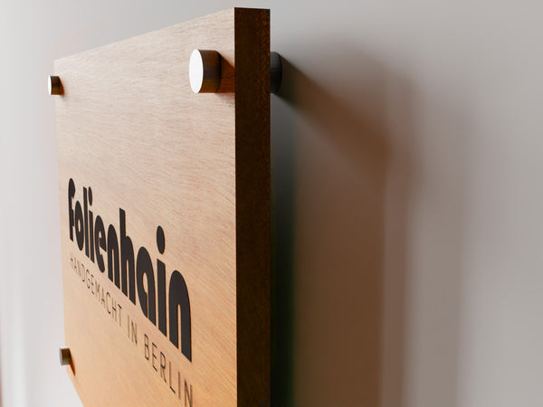 Firmenschild Holz 3:2