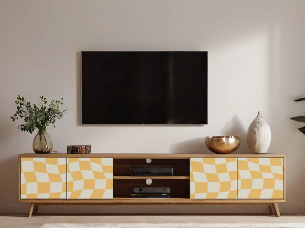 Möbelfolie geschwungenes kariertes Muster