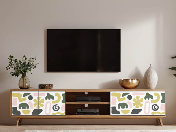 Möbelfolie Grün Rosa abstrakte Formen