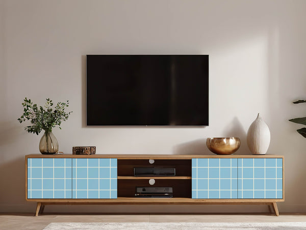 Möbelfolie Karo Hellblau