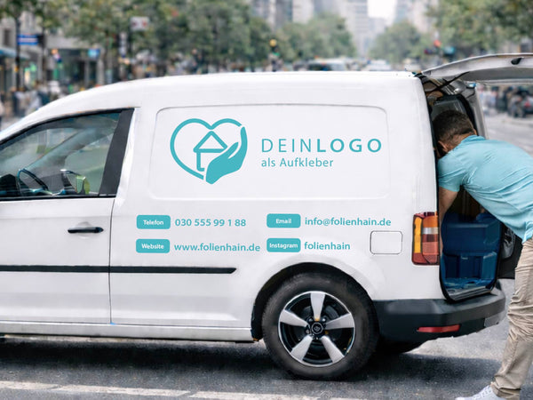 Fahrzeugbeschriftung mit Logo und Infos Minimal 2er Set