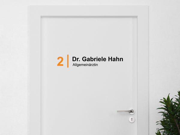 Aufkleber Nummer mit Text