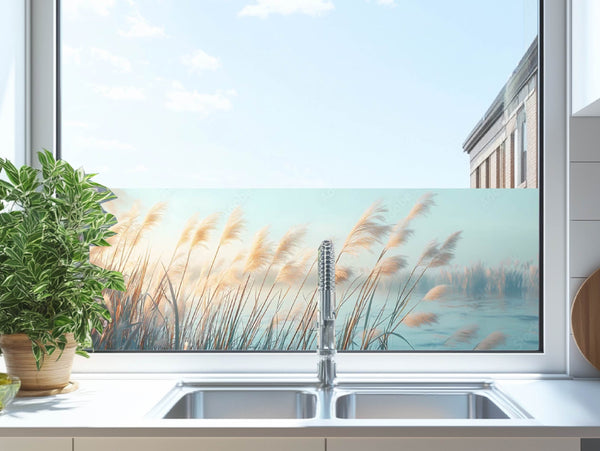 Milchglasfolie Schilf am See