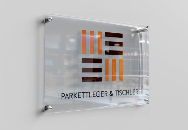 Firmenschild Acrylglas Außen 3:2