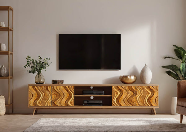 Möbelfolie in welliger Holzoptik Sideboard