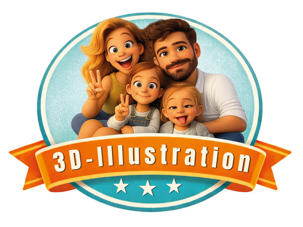 Familien-Emblem – personalisierte Familien-Illustration