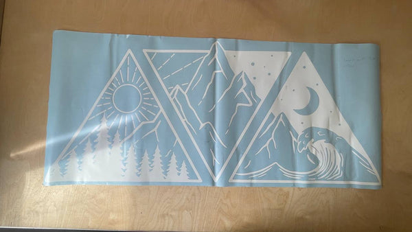 Aufkleber Wald, Berge & Wasser 120cm weiß matt