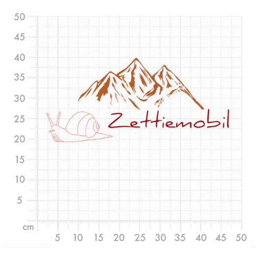 Aufkleber selber gestalten - Arbeitsfläche 50cm x 50cm