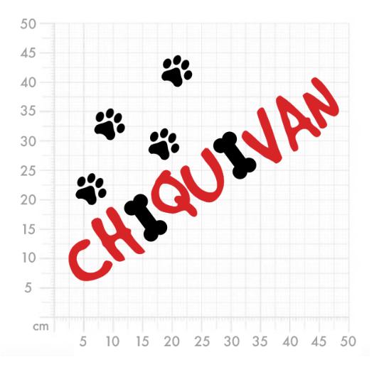 Aufkleber selber gestalten - Arbeitsfläche 50cm x 50cm