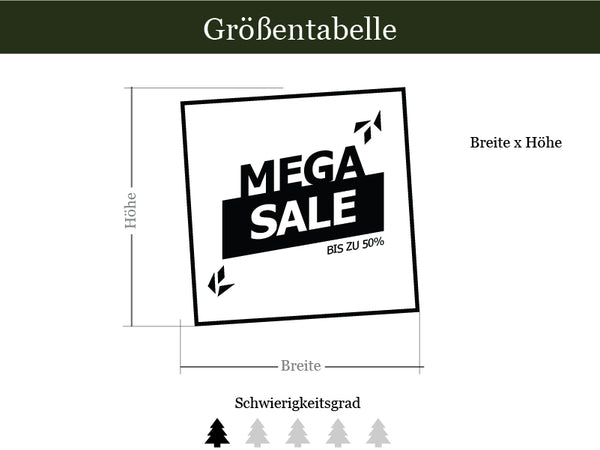 Größentabelle Aufkleber Mega Sale