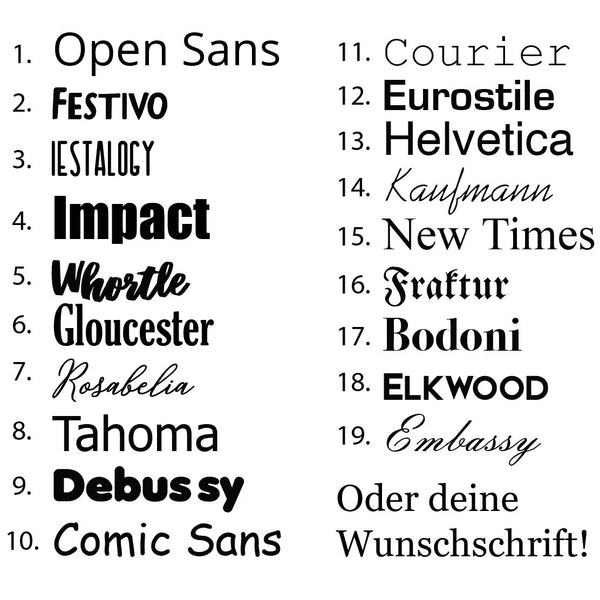 Türaufkleber Block Schriften