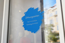 Laden Sie das Bild in den Galerie-Viewer, Aufkleber Öffnungszeiten Farbklecks