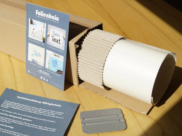 Milchglasfolie Rund Logo ausgeschnitten Sichtschutz