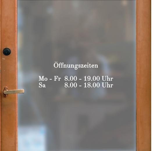 Öffnungszeiten Aufkleber selber gestalten
