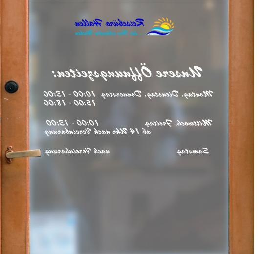 Öffnungszeiten Aufkleber selber gestalten