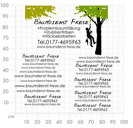 Aufkleber selber gestalten - Arbeitsfläche 100cm x 100cm
