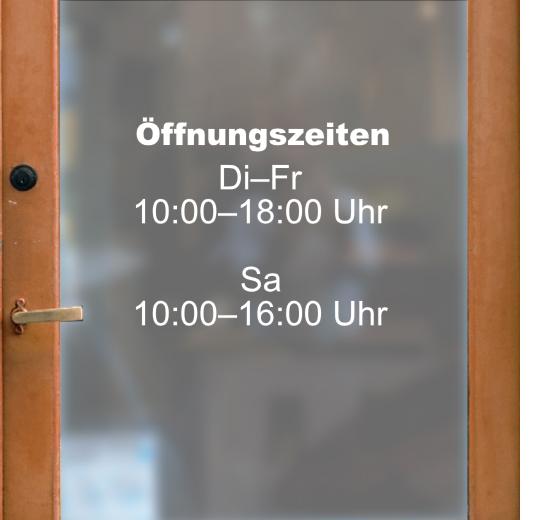 Öffnungszeiten Aufkleber selber gestalten