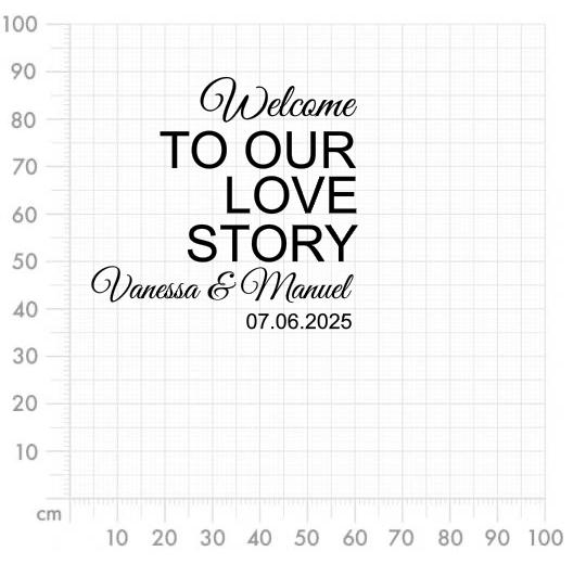 Aufkleber selber gestalten - Arbeitsfläche 100cm x 100cm