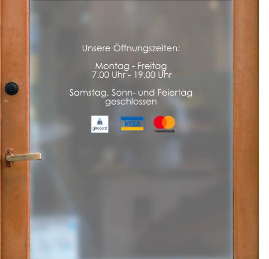 Öffnungszeiten Aufkleber selber gestalten