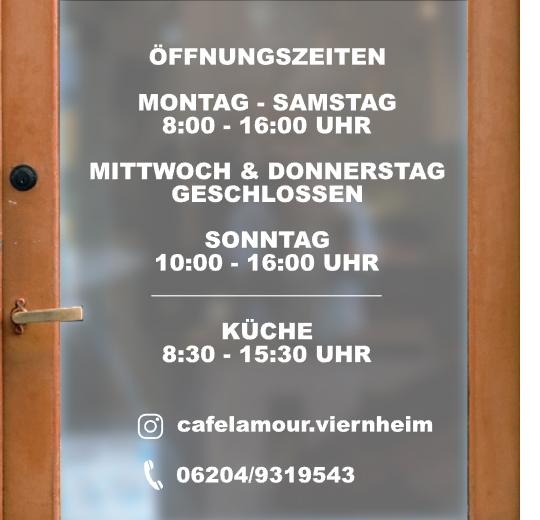 Öffnungszeiten Aufkleber selber gestalten