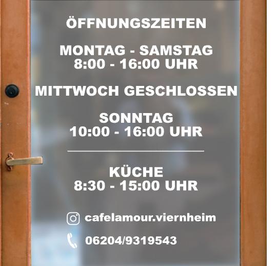 Öffnungszeiten Aufkleber selber gestalten