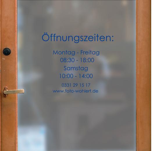 Öffnungszeiten Aufkleber selber gestalten