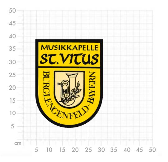 Aufkleber selber gestalten - Arbeitsfläche 50cm x 50cm