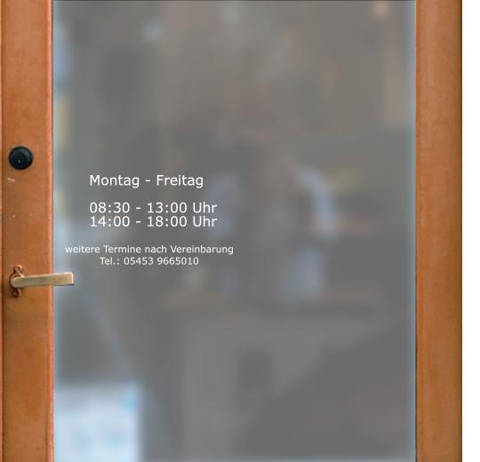 Öffnungszeiten Aufkleber selber gestalten