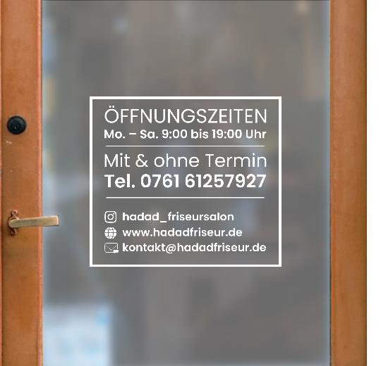 Öffnungszeiten Aufkleber selber gestalten