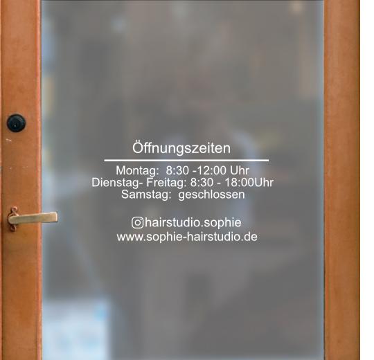 Öffnungszeiten Aufkleber selber gestalten
