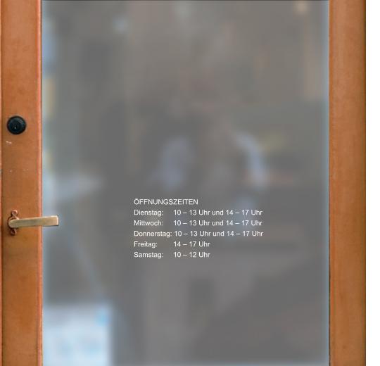 Öffnungszeiten Aufkleber selber gestalten