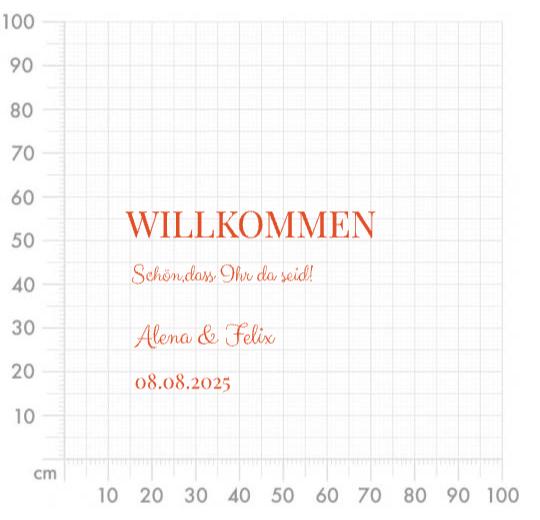 Aufkleber selber gestalten - Arbeitsfläche 100cm x 100cm