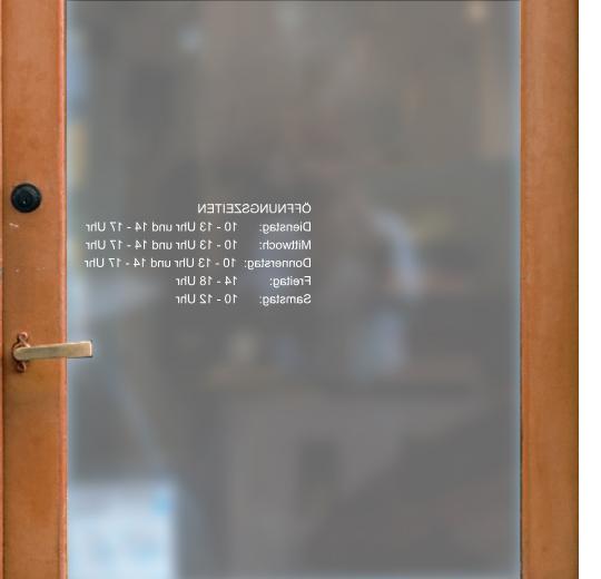 Öffnungszeiten Aufkleber selber gestalten