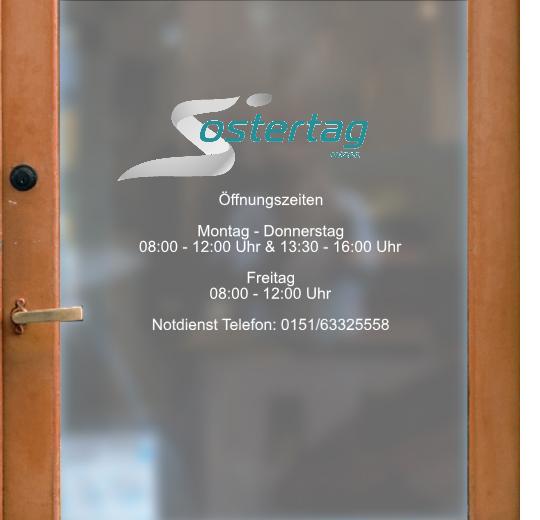Öffnungszeiten Aufkleber selber gestalten