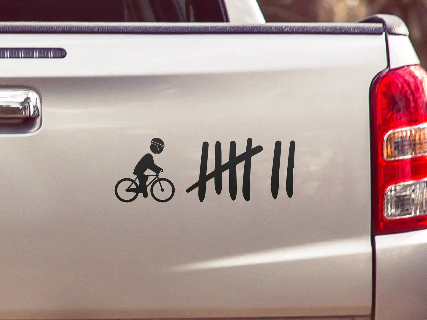Autoaufkleber Fahrradfahrer Strichliste