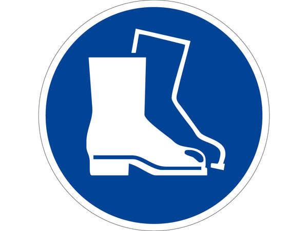 Aufkleber Fußschutz benutzen M008