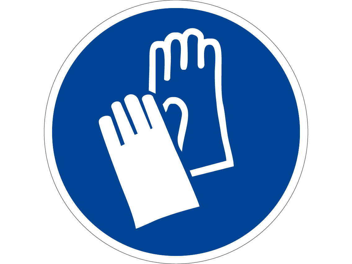 Aufkleber handschutz benutzen M009