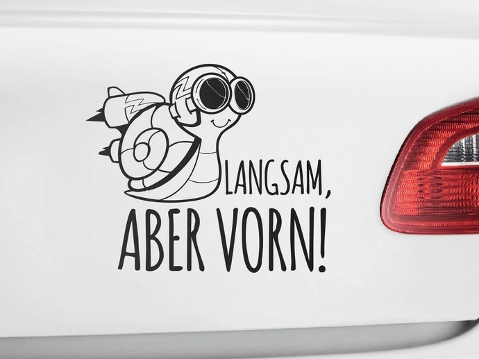 Autoaufkleber Schnecke Langsam aber vorn