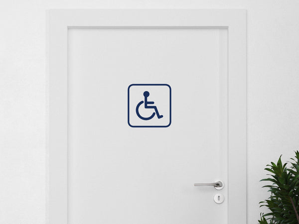 Aufkleber Barrierefreies Piktogramm – Behinderten Symbol mit Rahmen