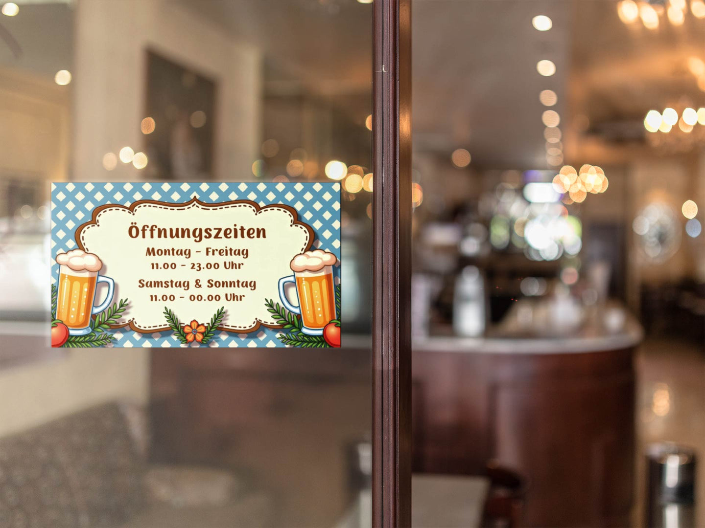 Öffnungszeiten Aufkleber Biergarten Öffnungszeiten