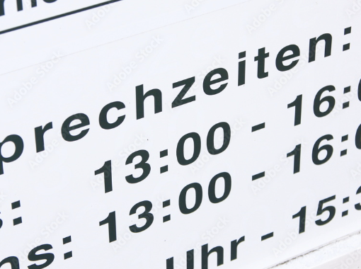 Öffnungszeitenaufkleber eigenes Motiv plotten lassen