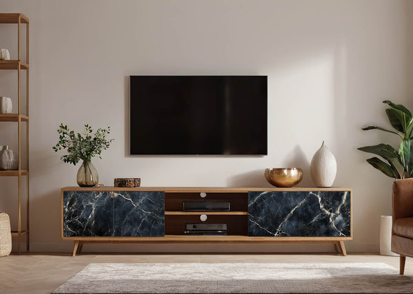 Möbelfolie Marmoroptik schwarz Sideboard