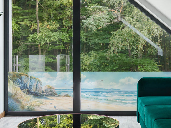 Milchglasfolie Düne mit Klippe Aquarell