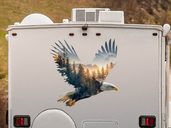 Wohnmobil Aufkleber Seeadler mit Landschaft