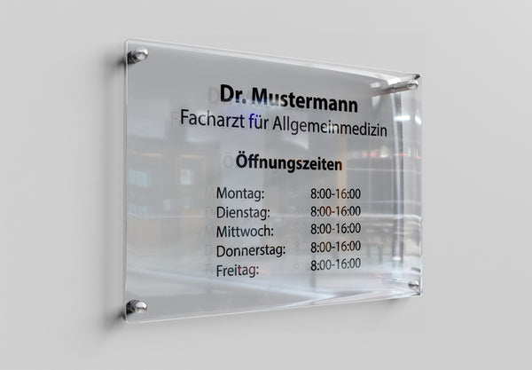 Firmenschild Acrylglas Außen 3:2