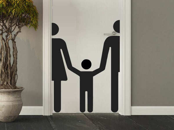 Aufkleber Familien WC Piktogramm